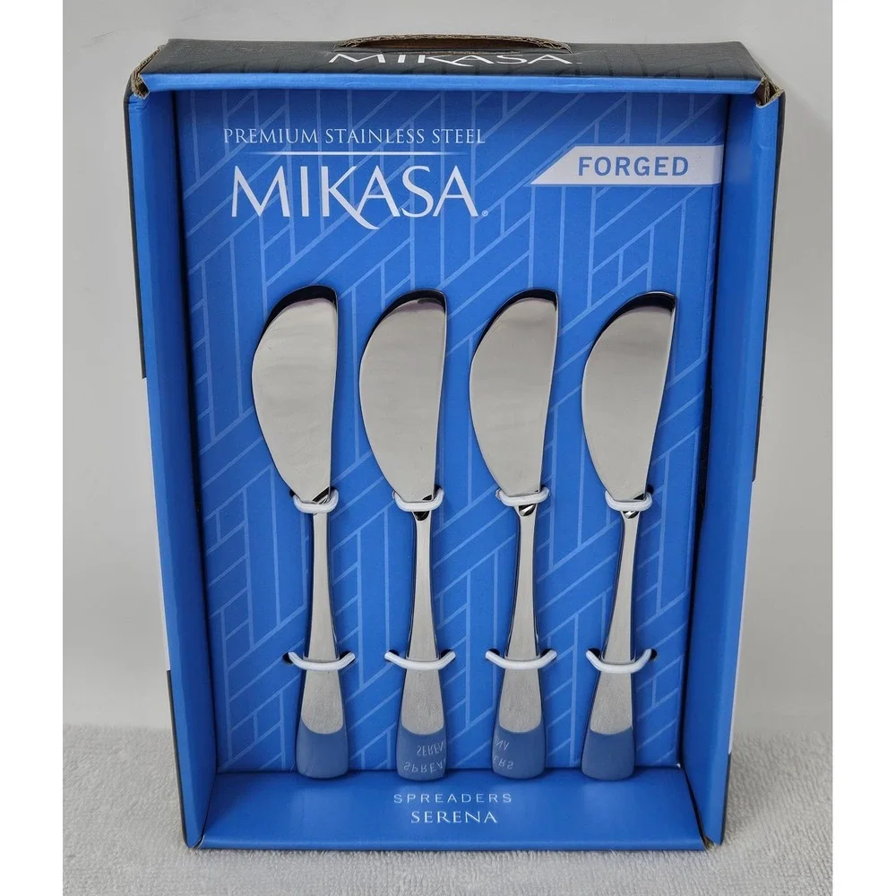 Mikasa Serena Set of Four Spreaders, Forged Premium Stainless Steel, New In Box!